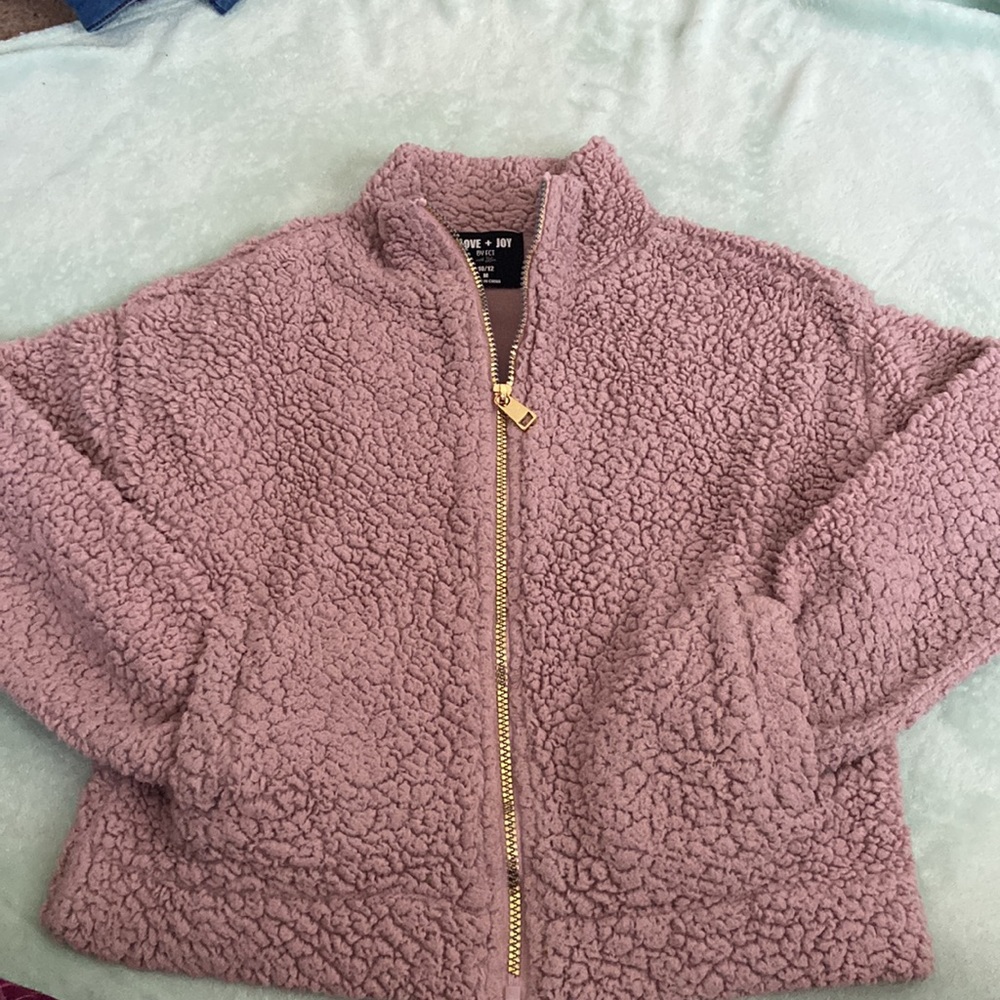 Blush and gold Sherpa jacket Size Medium